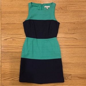Banana Republic Blue and Green Color Block Dress
